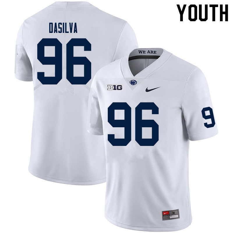 NCAA Nike Youth Penn State Nittany Lions Anthony DaSilva #96 College Football Authentic White Stitched Jersey EGW1598UO